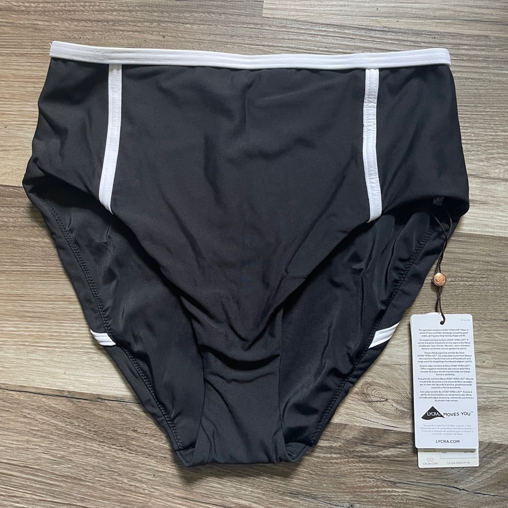 CALIA by Carrie Underwood Black Bikini Bottom with White Accents